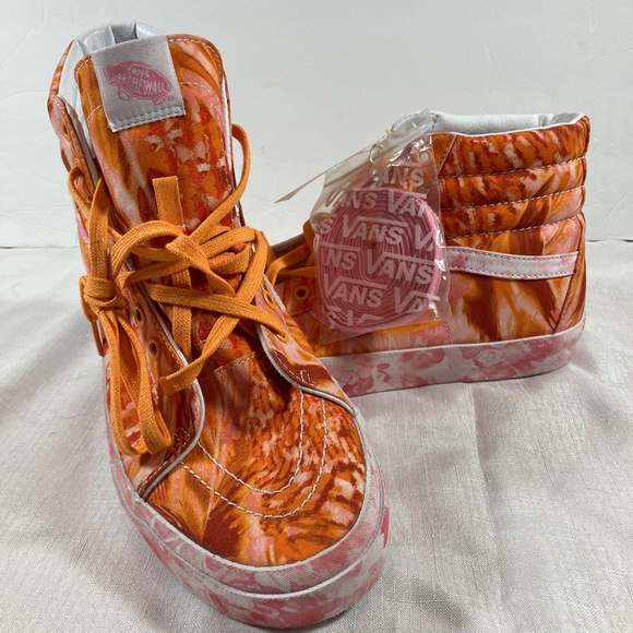 NWT Vans X Collina Strada Sk8 Hi Sneakers, Pink & Orange, Mens Sz 10, Wm Sz 11.5 - Picture 11 of 13